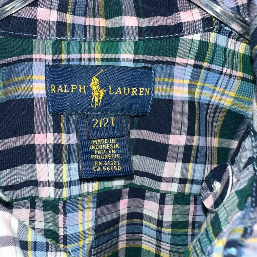 Ralph Lauren Boys Plaid Button-Down Shirt Size 2/2T